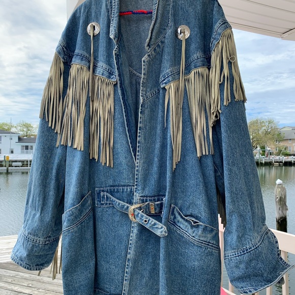 Vintage Jackets & Blazers - Rare & Amazing Vintage Denim Jacket w/suede fringe